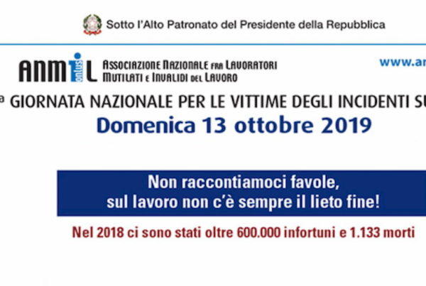 69esima giornata nazionale per le vittime degli incidenti sul lavoro 2019